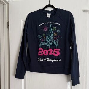 Disney Navy Sweatshirt with Pink 2025 and Teal Castle